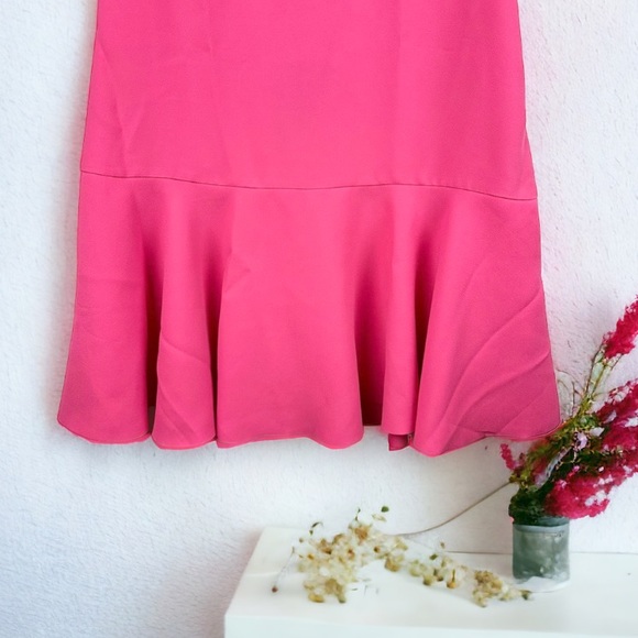 Banana Republic Fuchsia Flounce Dress Size 6 - Picture 9 of 13